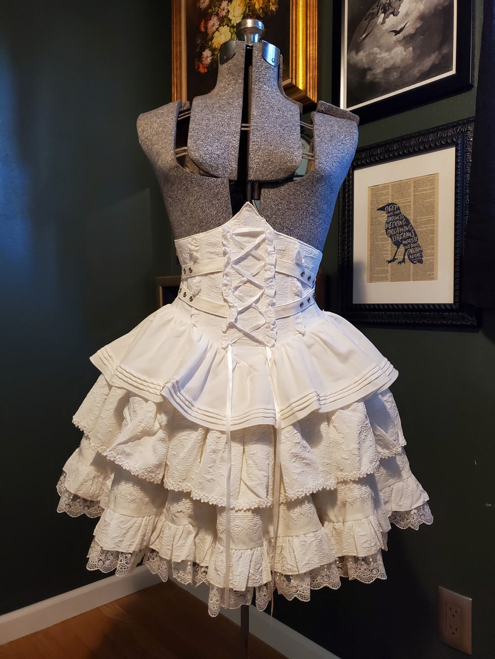 White Two Piece Jirai Kei Shiro Lolita Elegant street wear - Picture 8 of 11